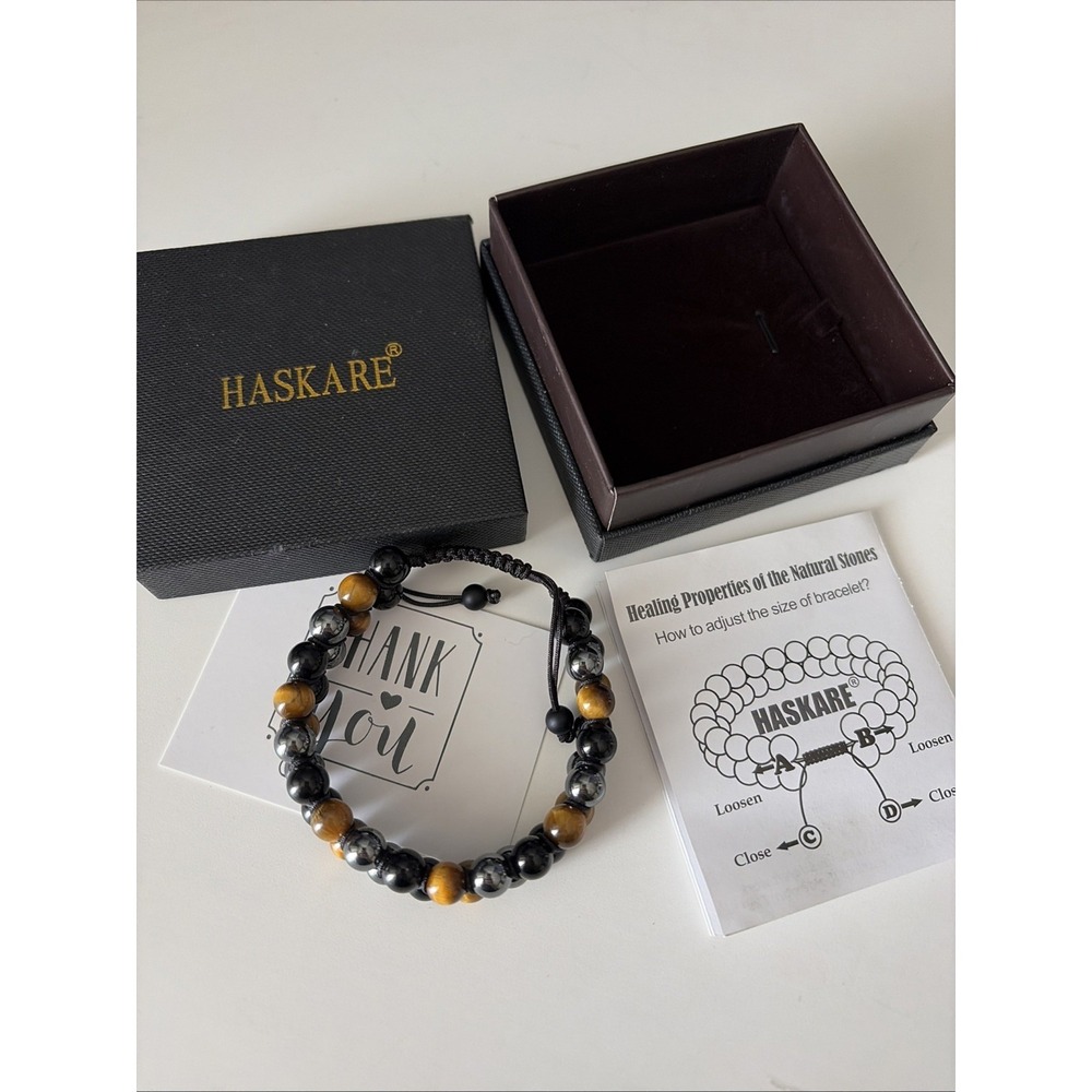 HASKARE Triple Protection Bracelet - Genuine Tigers 7.1"-8.1" Energy Grounding